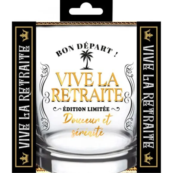 Verre à whisky "Vive la Retraite" en verre - Retraite
