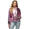Veste métallique rose fluo pour festival - Taille au choix