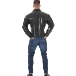 Veste noire en similicuir pour homme - Taille L