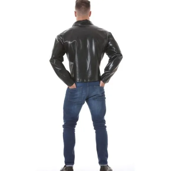 Veste noire en similicuir pour homme - Taille L