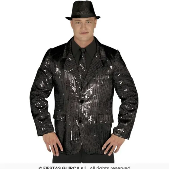 Veste à Sequins Homme - Noir - Taille au Choix