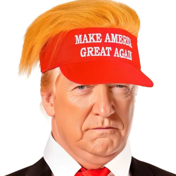 Visière de Président "Make America Great Again" avec cheveux
